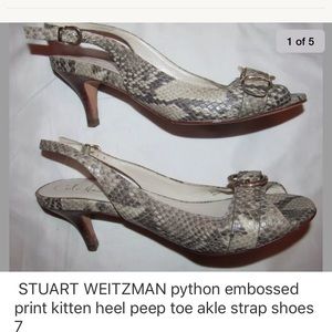 COLE HAAN snake print peep toe slingback shoes 7